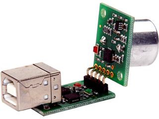 Conexion de un sensor SRF02 al pc con el circuito USBI2C