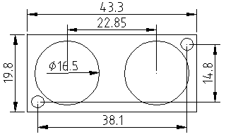 Dimensiones del sensor SRF05