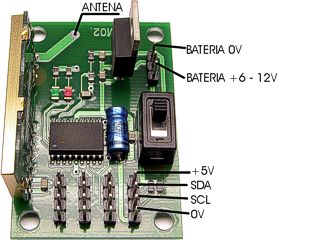 Conexiones en el radiomodem i2c. Clic para ampliar.