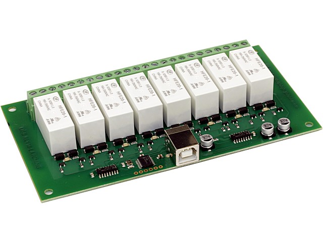CONTROLADOR DE 8 RELES LATCH ALTA POTENCIA USB RLY16L. Clic para ampliar